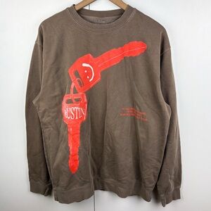 Post Malone Austin 2023 Tour Keys Sweatshirt Tan Brown Orange Large Unisex Mens